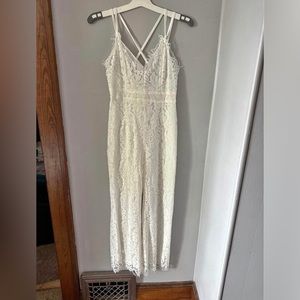 NWOT White Lace Jumpsuit